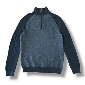 Banana Republic Men’s Charcoal &‎ Dark Gray Half Zip Mock Neck Sweater Size L